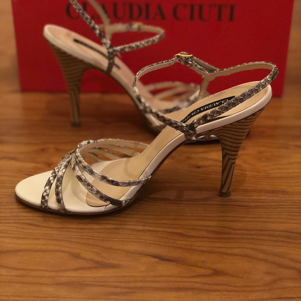 Claudia Ciuti Azalea Python High Heels, Bone - image 2